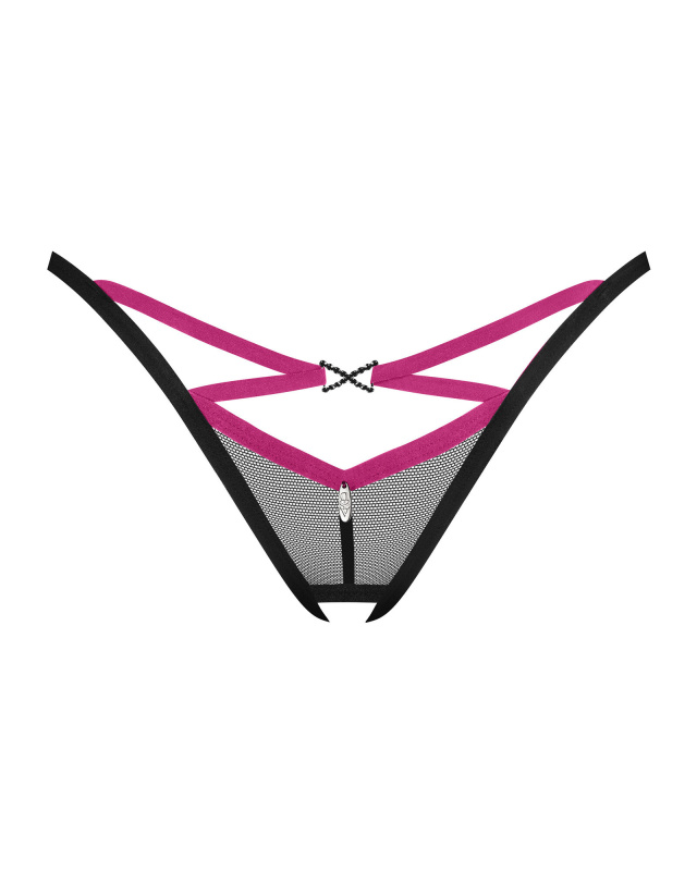 Tanga Obsessive Novenes crotchless thong Barva: Černá, Velikost: XS/S
