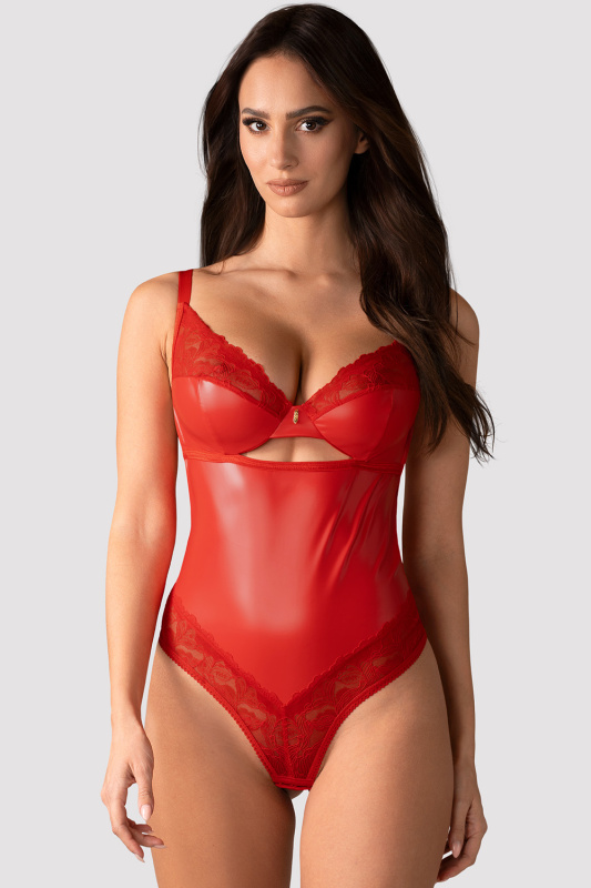 Body Obsessive Aliosa teddy Barva: Červená, Velikost: L/XL