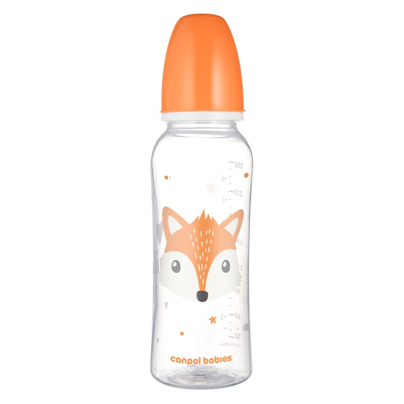 Dětská láhev s úzkým hrdlem 250 ml liška CANPOL BABIES Cute Animals