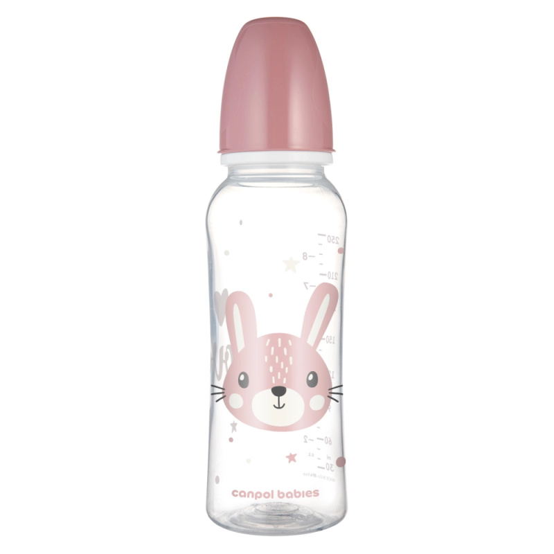 Kojenecká láhev CANPOL BABIES CUTE ANIMALS 250 ml – zajíček, úzké hrdlo