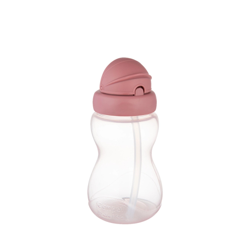 Sportovní lahev se silikonovou slámkou 270 ml – růžová Canpol babies