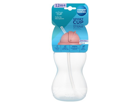 Canpol babies Sport Cup sportovní láhev s brčkem Blue 12m+ 370 ml