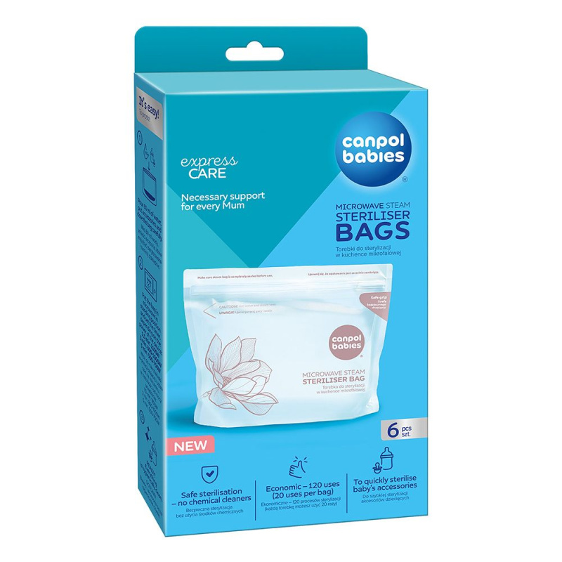 Canpol babies Microwave Sterilization Bags sterilizační sáčky do mikrovlnné trouby 6 ks