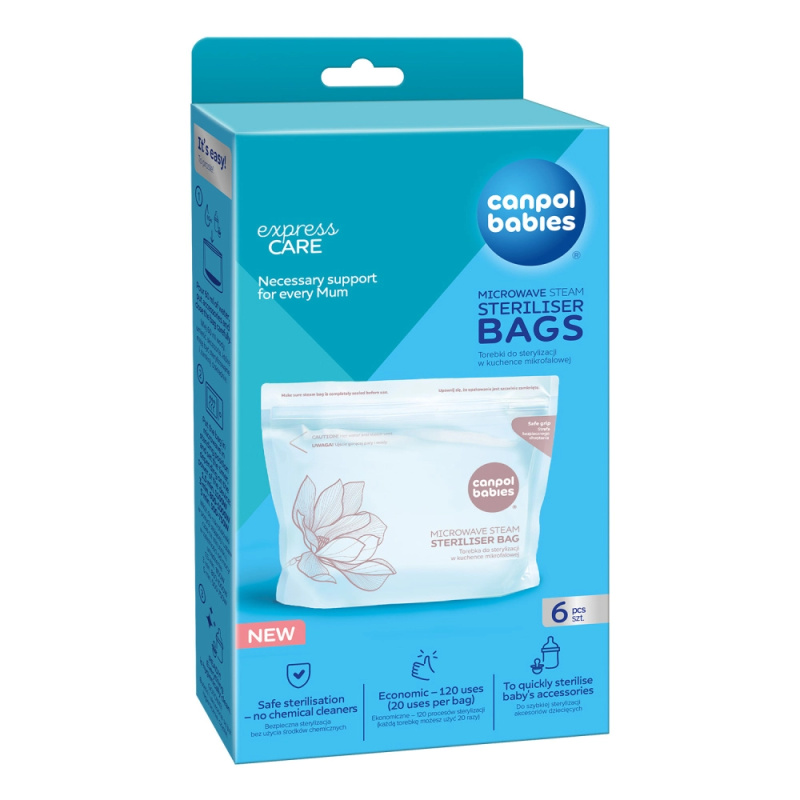 Canpol babies Microwave Sterilization Bags sterilizační sáčky do mikrovlnné trouby 6 ks