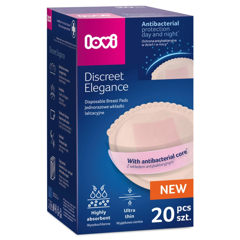 lovi antibakteriální vložky do podprsenky Discreet Elegance, béžové, 20 ks