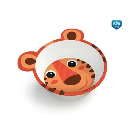 Canpol babies melaminová miska s oušky Hello Little 490 ml – Oranžová