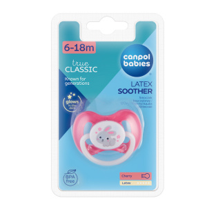 Dudlík kaučuk třešinka 6-18m B&C růžový