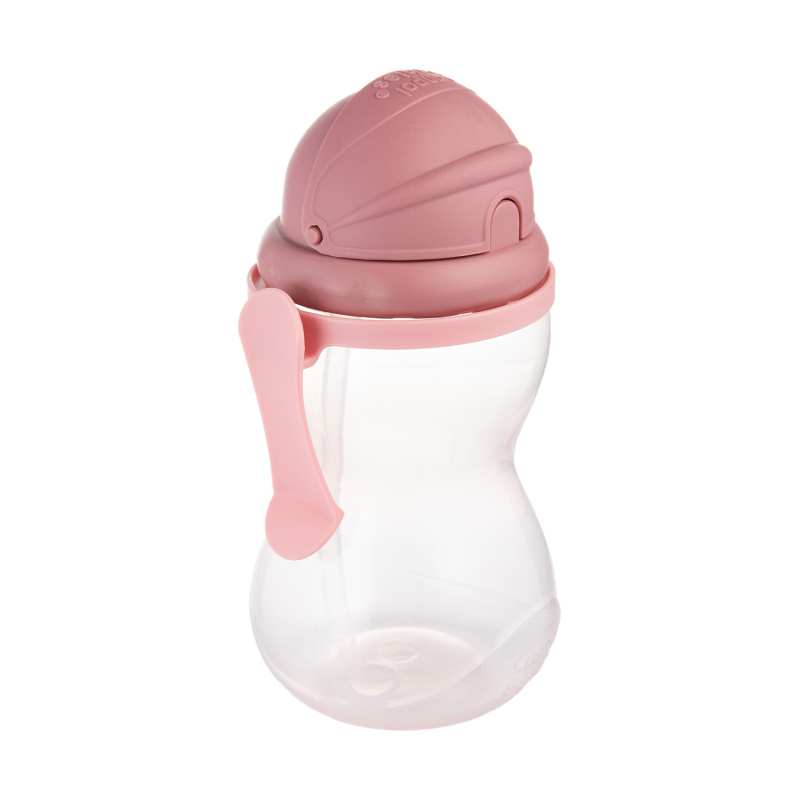 Canpol babies Láhev sportovní se slámkou 370 ml, růžová