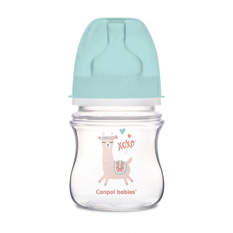 Canpol babies antikoliková širokohrdlá lahev EasyStart Exotic Animals 120 ml, zelená