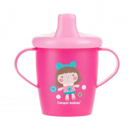CANPOL BABIES Nevylévací hrníček TOYS 250 ml růžový