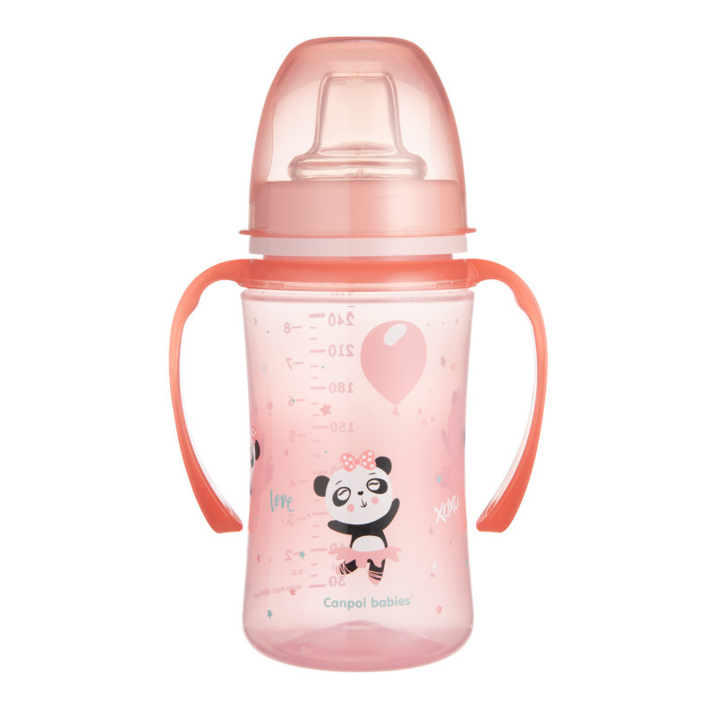 Canpol babies Exotic Animals tréninkový hrnek s držadly 6+ m Pink 240 ml