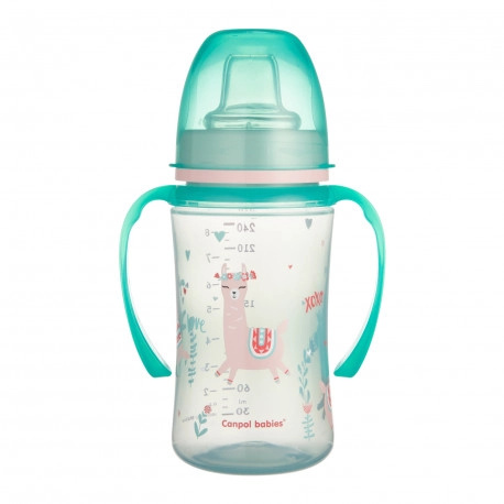 Tréninkový hrneček se svítícími úchyty EXOTIC ANIMALS 240 ml – Zelený
