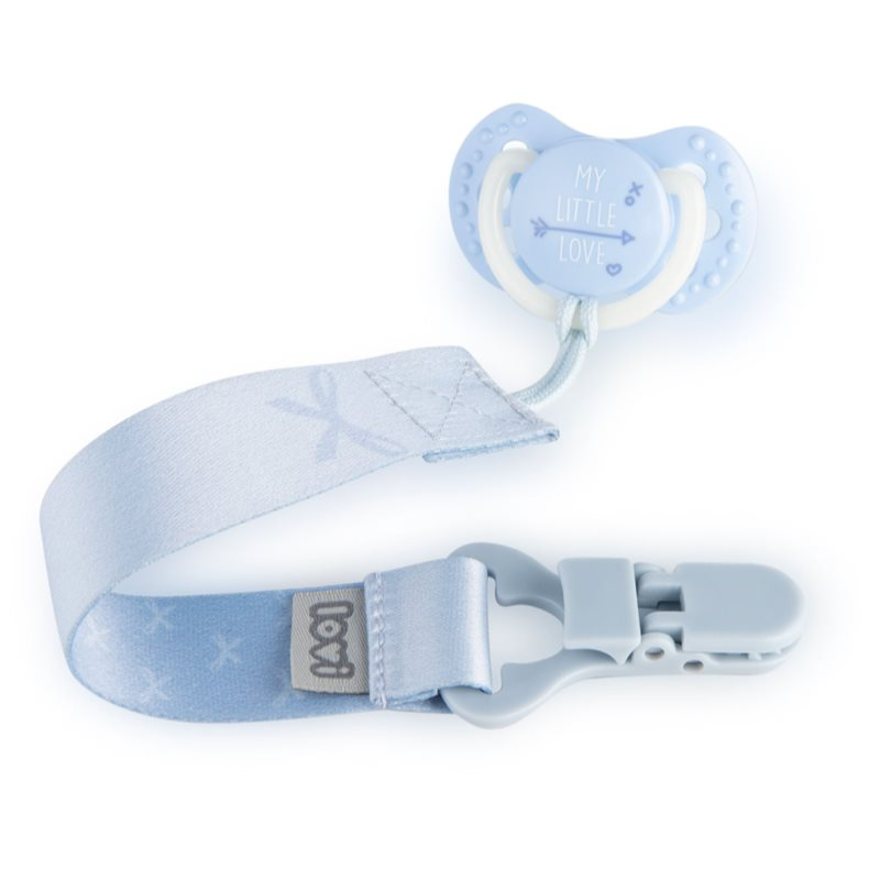 LOVI Stužka na dudlík s klipem BABY SHOWER kluk