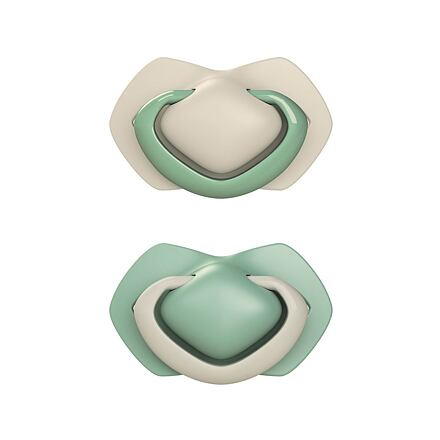 Canpol babies Set symetrických silikonových dudlíků Light touch 6-18m PURE COLOR zelený
