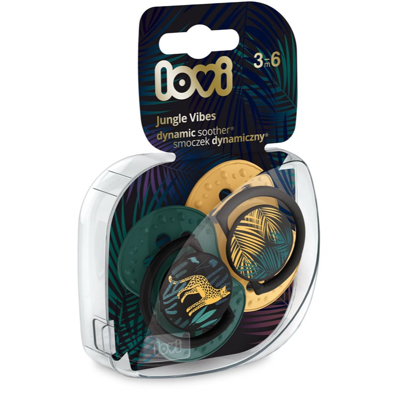 LOVI Silikonový dynamický dudlík 3-6m 2ks Jungle Vibes kluk