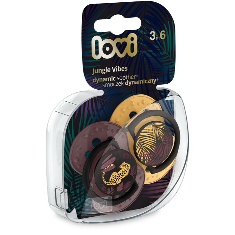 LOVI Silikonový dynamický dudlík 3-6m 2ks Jungle Vibes holka