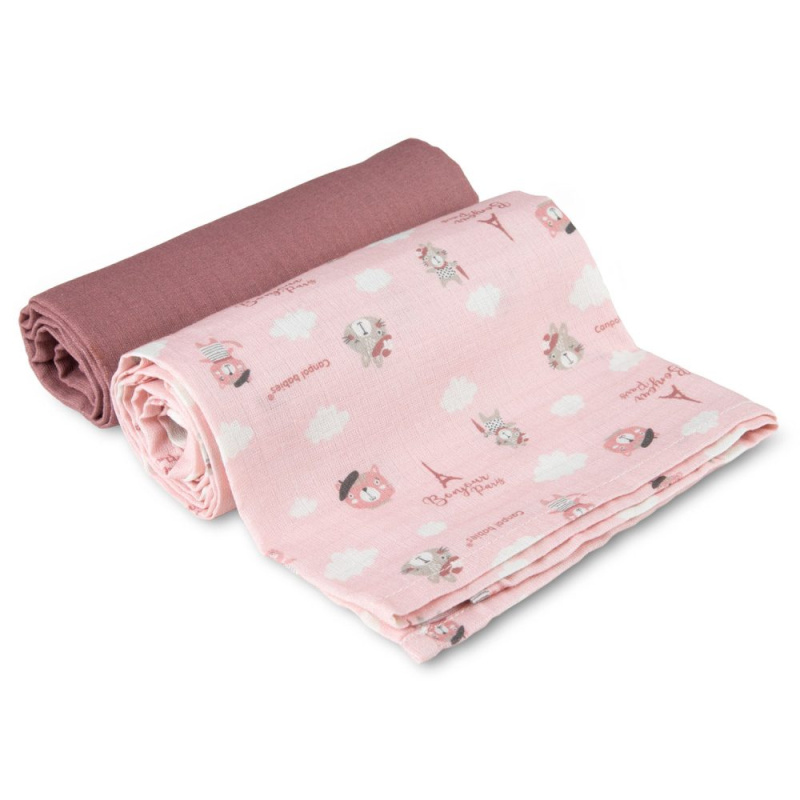 Canpol babies Muslin Squares látkové pleny Pink 70x70 cm 2 ks
