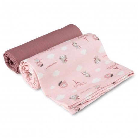 Canpol babies Muslin Squares látkové pleny Pink 70x70 cm 2 ks