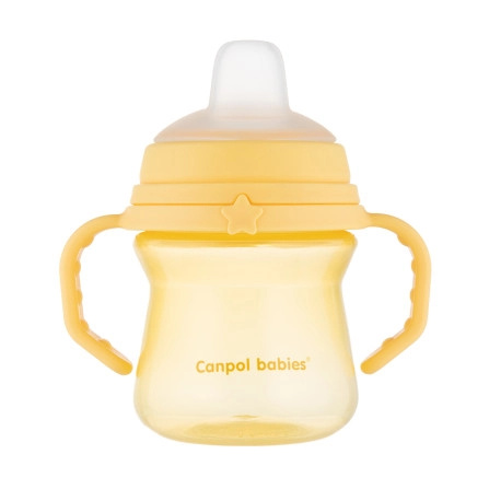 Dětský hrneček se silikonovým pítkem Canpol babies 150 ml žlutý
