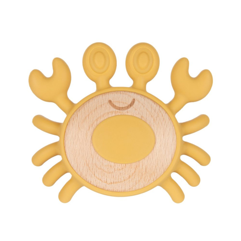 Canpol babies dřevěno-silikonové kousátko krab