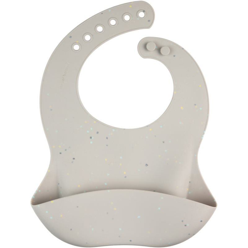 Canpol babies Silikonový bryndák s kapsou DOTS šedý