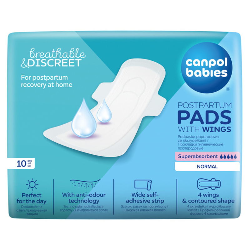 Canpol babies Postpartum Pads With Wings porodnické vložky na den 10 ks