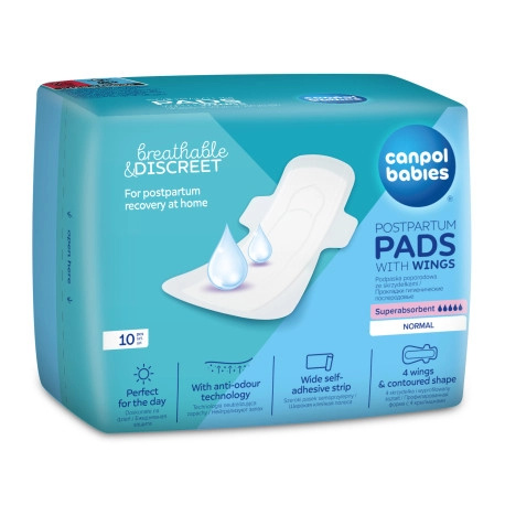 Canpol babies Postpartum Pads With Wings porodnické vložky na den 10 ks