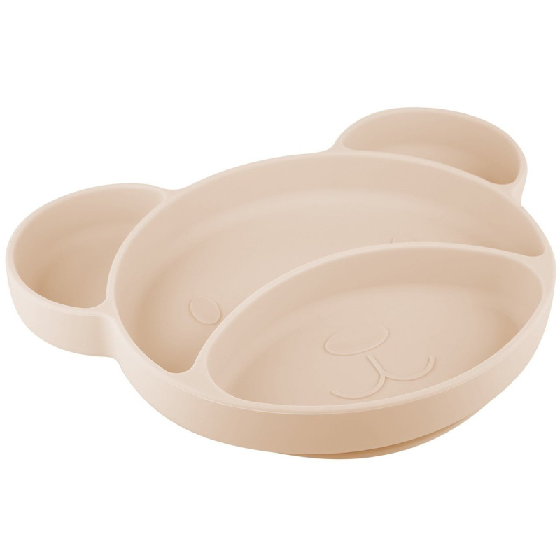 Canpol babies Bear dělený talíř s přísavkou Beige 1 ks
