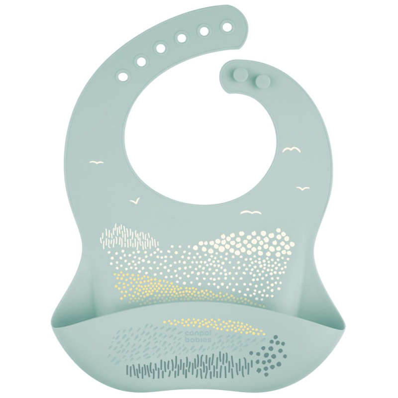 Canpol babies Silikonový bryndák s kapsou zelený