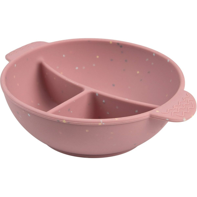 Canpol babies Silikonová dělená miska s přísavkou DOTS 360ml růžová