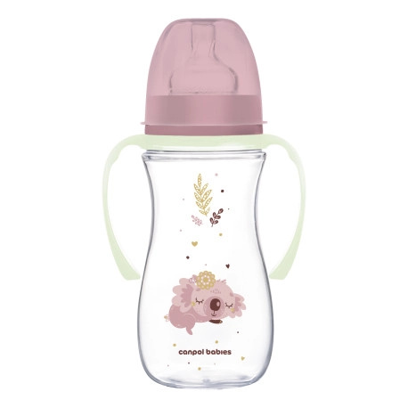Canpol babies EasyStart Sleepy Koala 300 ml kojenecká láhev 12 m+ Pink 300 ml