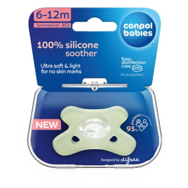 Canpol babies Dudlík  silikonový symetrický 6-12m 1 ks zelený
