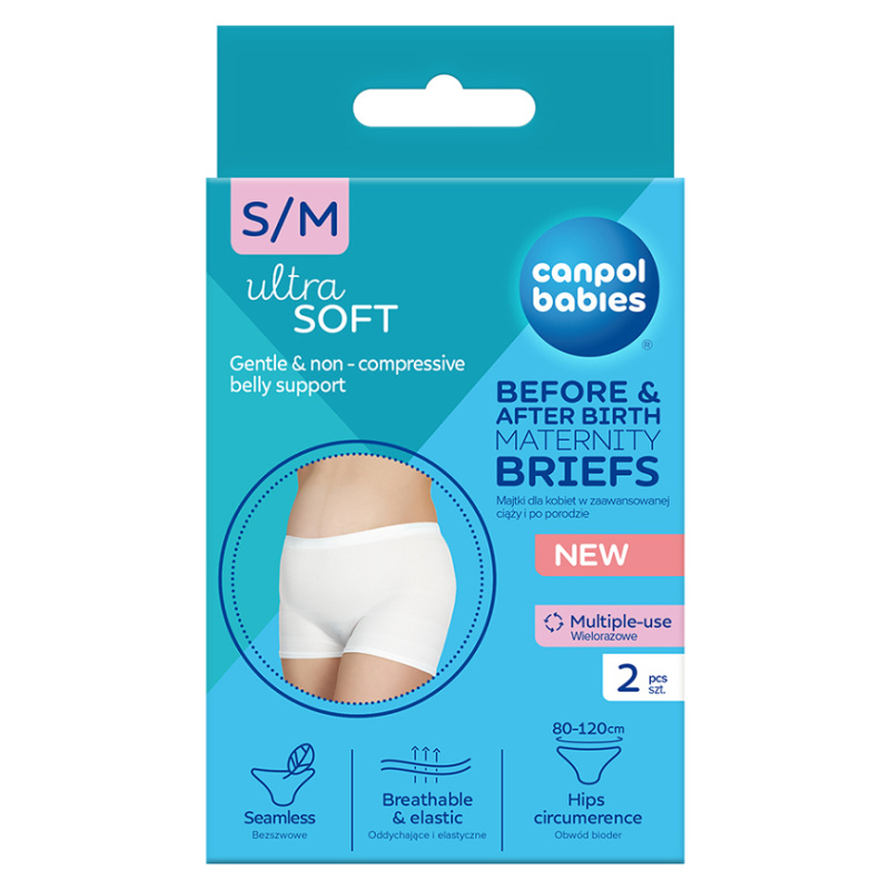 Canpol babies Maternity Briefs těhotenské a poporodní kalhotky 2 v 1 velikost S/M 2 ks