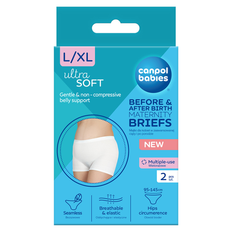 Canpol babies Maternity Briefs těhotenské a poporodní kalhotky 2 v 1 velikost L/XL 2 ks