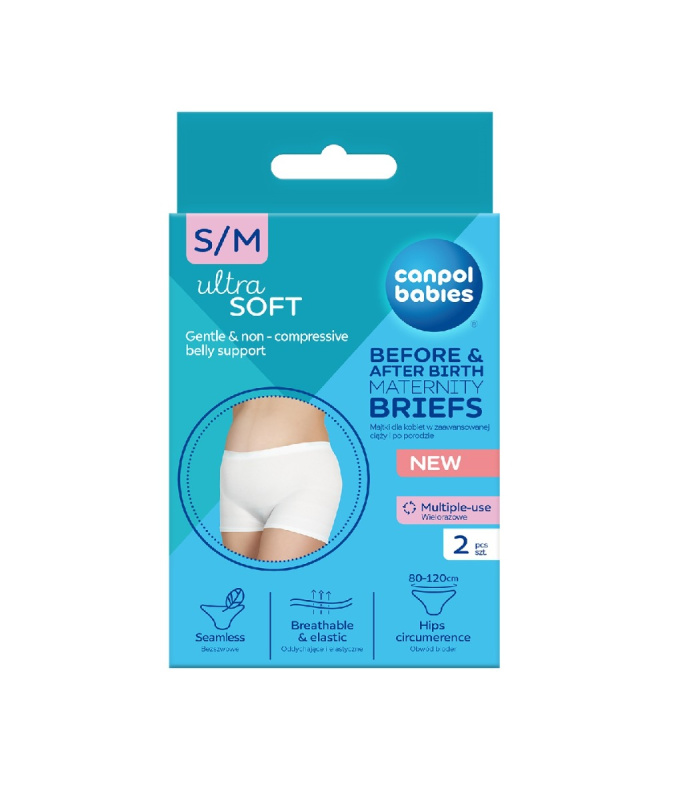 Canpol babies Maternity Briefs těhotenské a poporodní kalhotky 2 v 1 velikost L/XL 2 ks