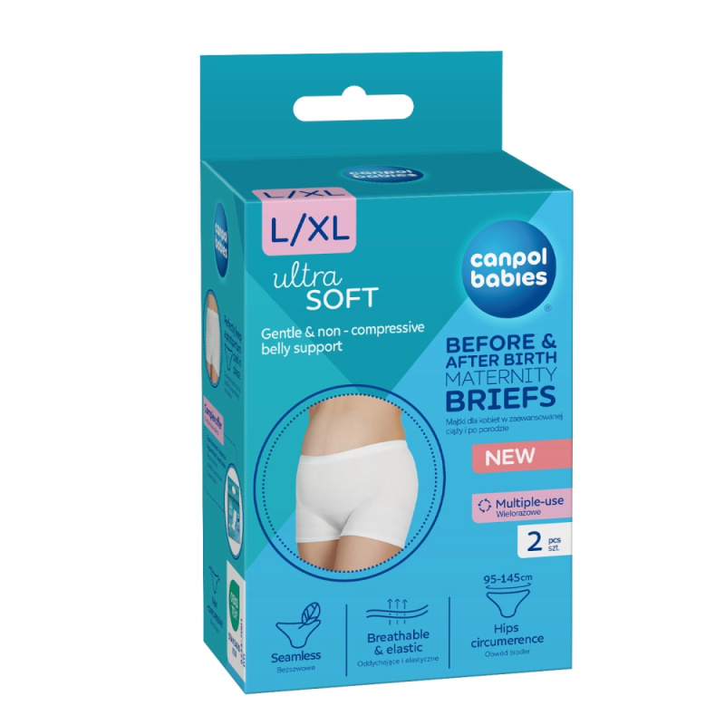 Canpol babies Maternity Briefs těhotenské a poporodní kalhotky 2 v 1 velikost L/XL 2 ks