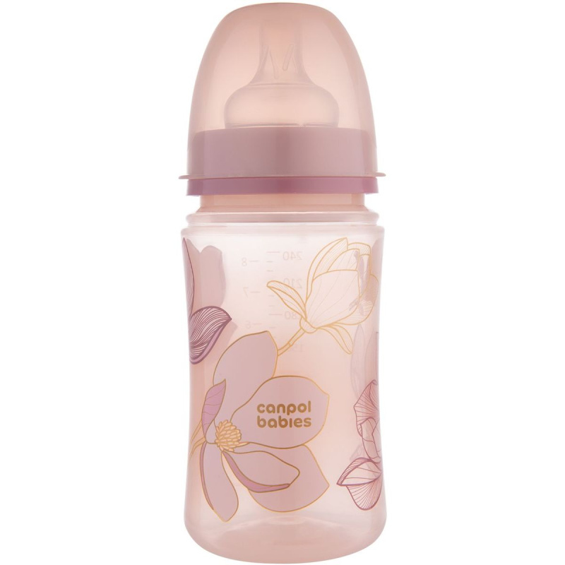 Canpol babies Antikoliková lahev EasyStart GOLD 240ml růžová