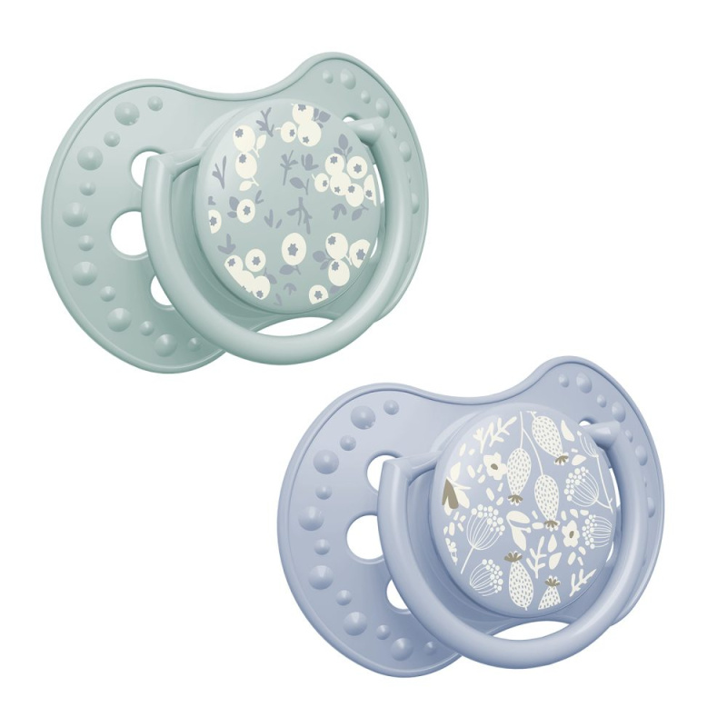 LOVI Dudlík silikonový dynamický BLOSSOM 3-6m 2 ks modrý