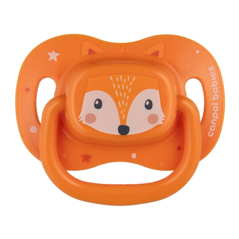 Canpol babies Cute Animals Soother 6-18m dudlík Orange 1 ks