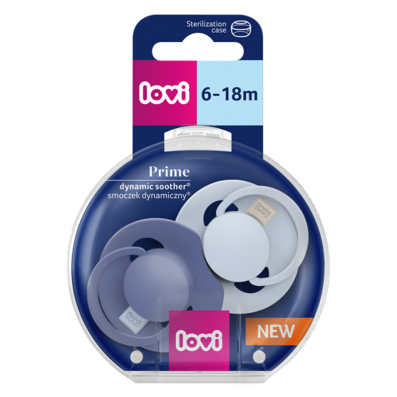 LOVI PRIME 6-18m dudlík Baby Blue/Blue 2 ks