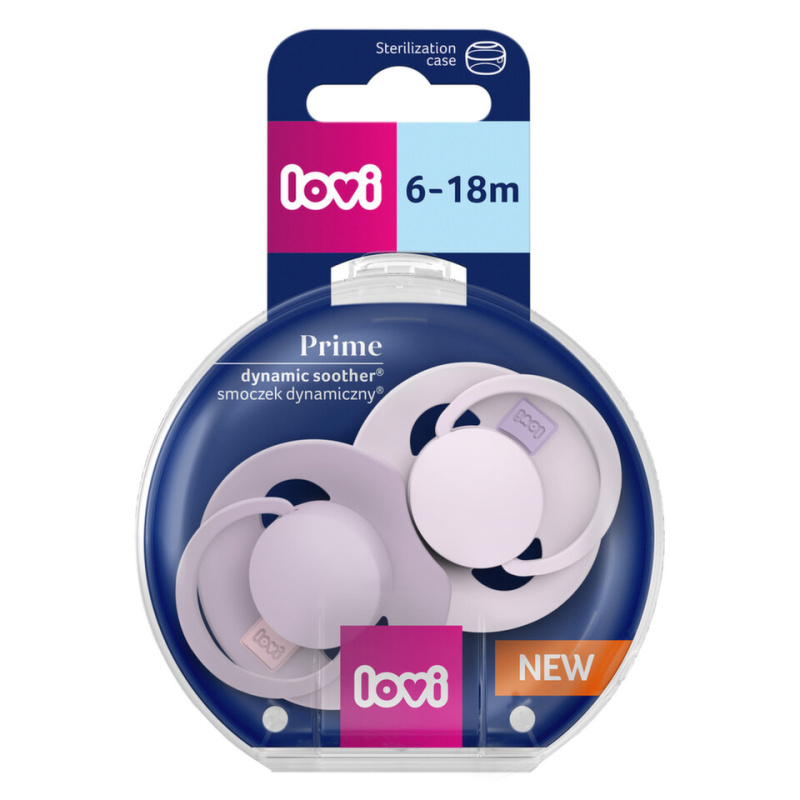 LOVI PRIME 6-18m dudlík Baby Lilac/Violet 2 ks