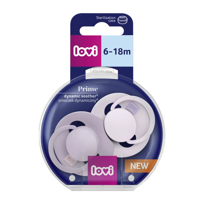 LOVI PRIME 6-18m dudlík Baby Lilac/Violet 2 ks