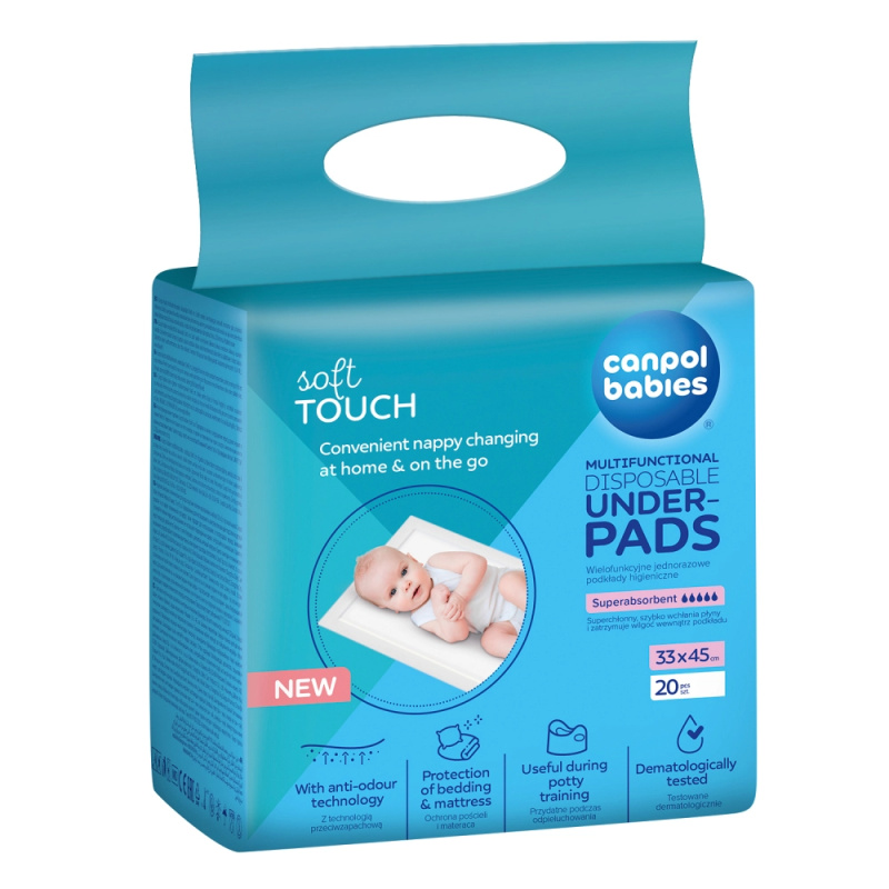 Canpol babies Disposable Underpads jednorázové přebalovací podložky 33x45 cm 20 ks
