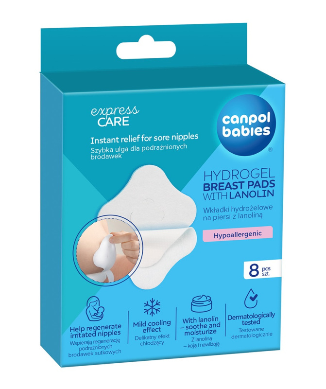 Canpol babies Hydrogel Breast Pads hydrogelové hojící prsní polštářky s lanolinem 8 ks
