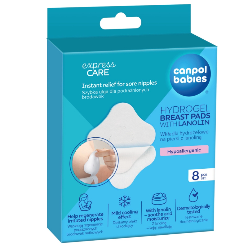 Canpol babies Hydrogel Breast Pads hydrogelové hojící prsní polštářky s lanolinem 8 ks