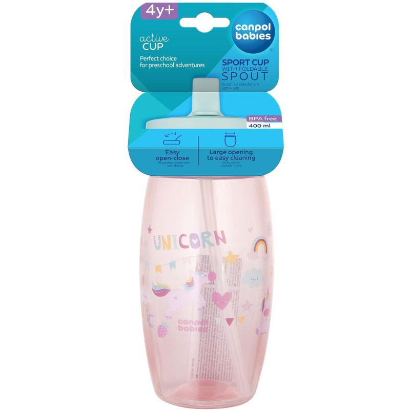 Canpol babies Lahev se sklápěcím pítkem Unicorns 400ml