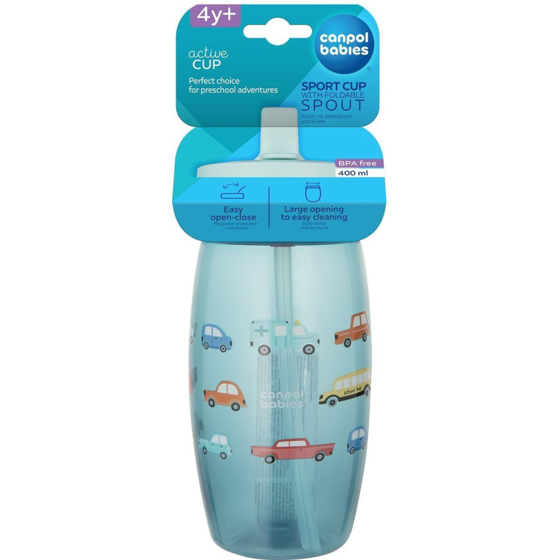 Canpol babies Lahev se sklápěcím pítkem Cars 400ml