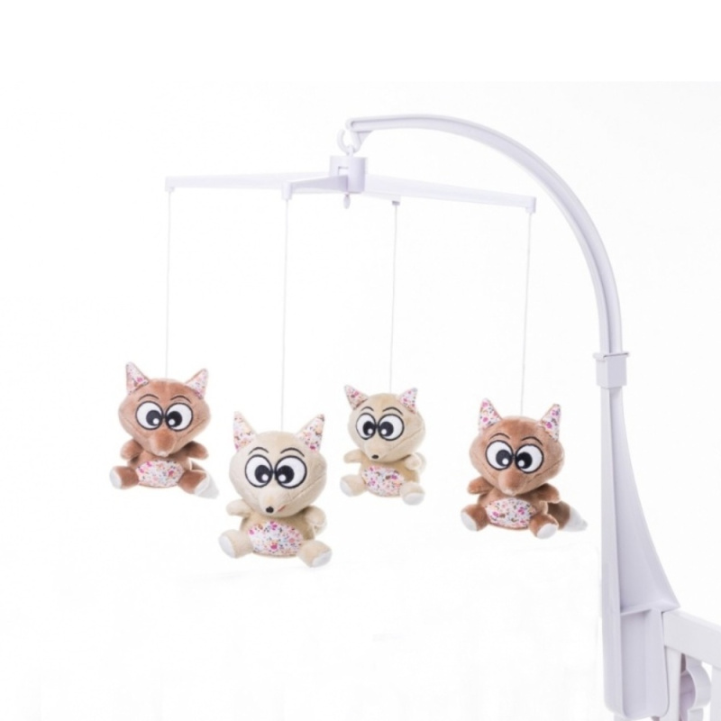4 BABY Plyšový kolotoč nad postýlku Fox - béžovo/hnědý
