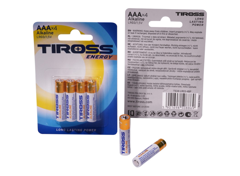 Alkalické baterie AAA LR03 1.5 V – balení 4 ks