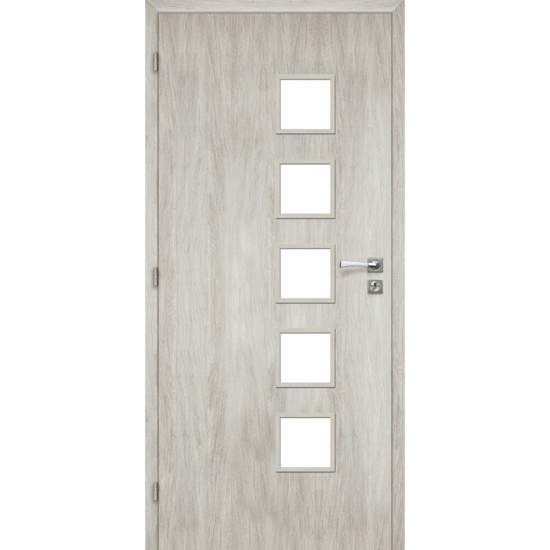 Voster Falcové interiérové dveře KORA 5/5, lakované, dub stříbrný, 60 L